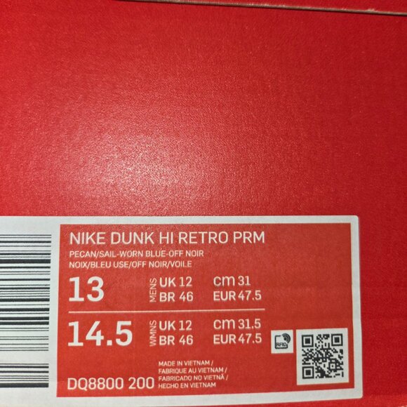 Nike Dunk High PRM Vintage Pecan Sail (DQ8800-200) - Men's sz 13 - Picture 7 of 7